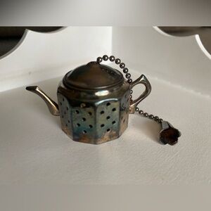 Tea pot teapot tea infuser strainer stainless steel vintage